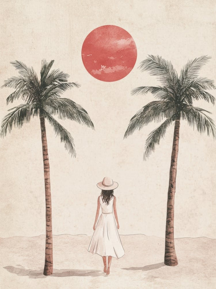 Woman Walking On The Beach 6