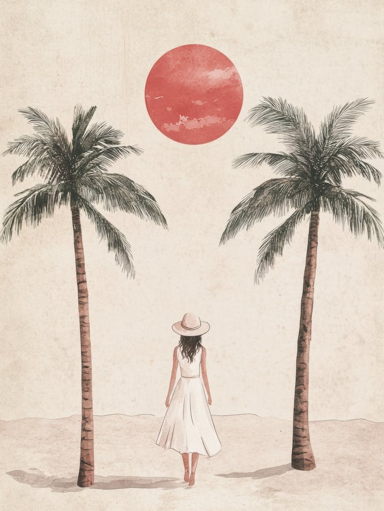 Woman Walking On The Beach 6