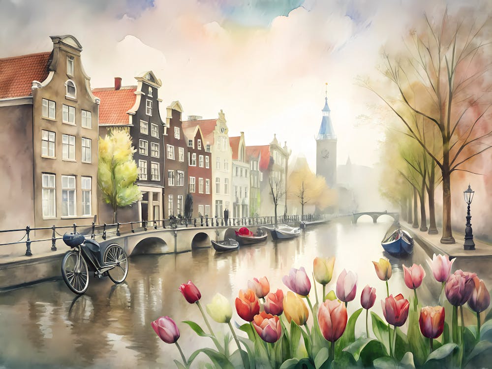 Amsterdam Netherlands A Vintage Image Of The Can 1