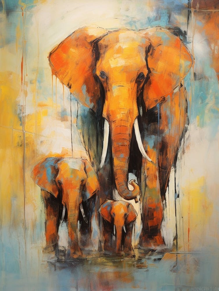 Elephant  Abstract Expressionism 4