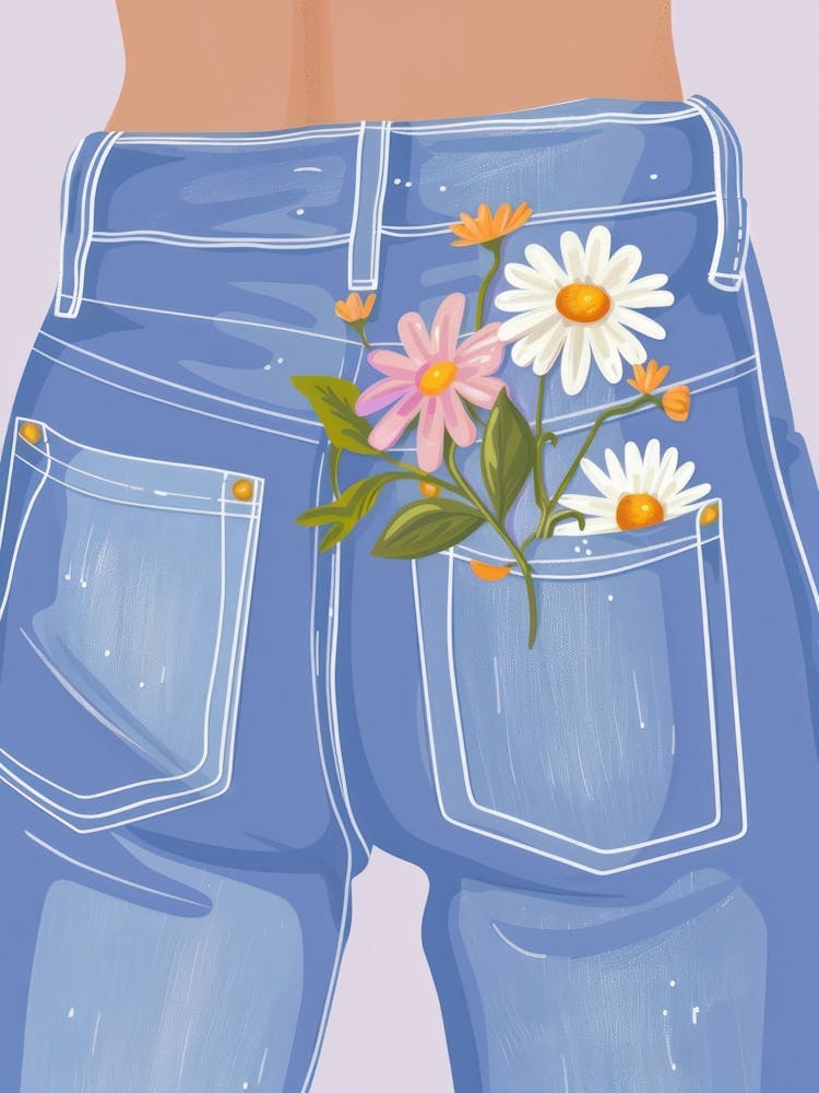 Gänseblümchen und Jeans