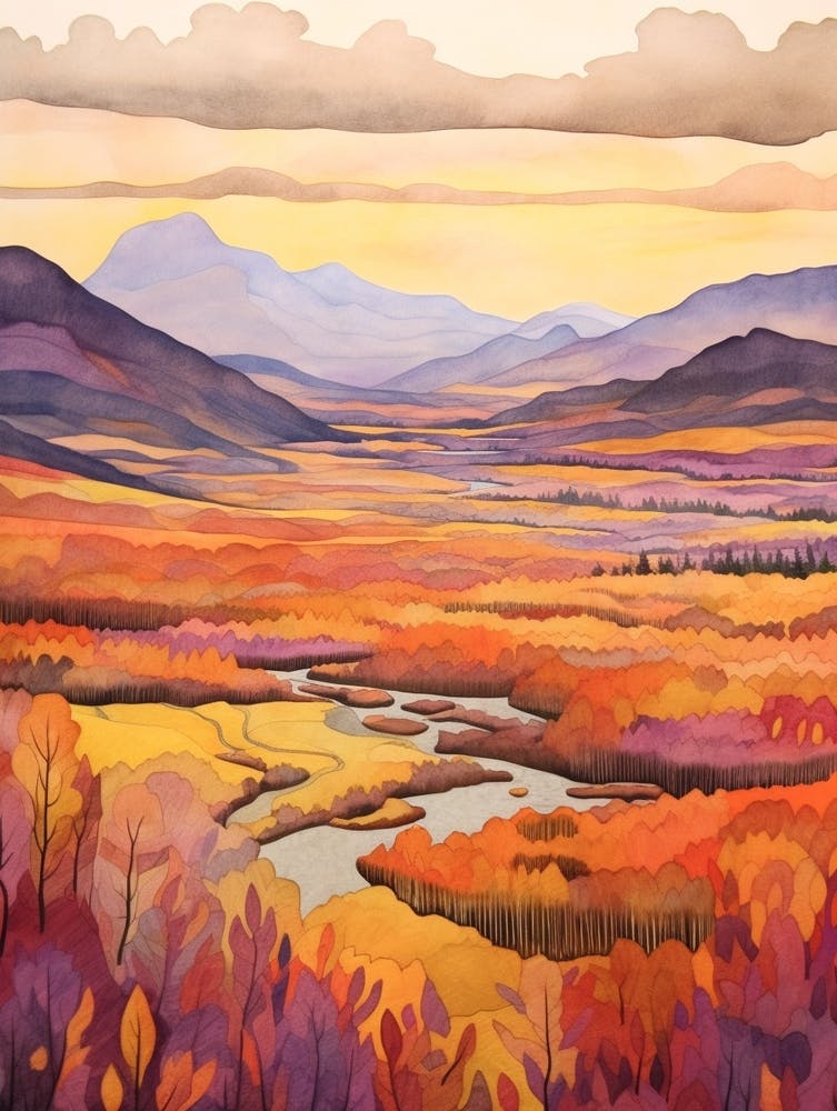 Autumn National Park Painting Abisko National Park Sweden 3