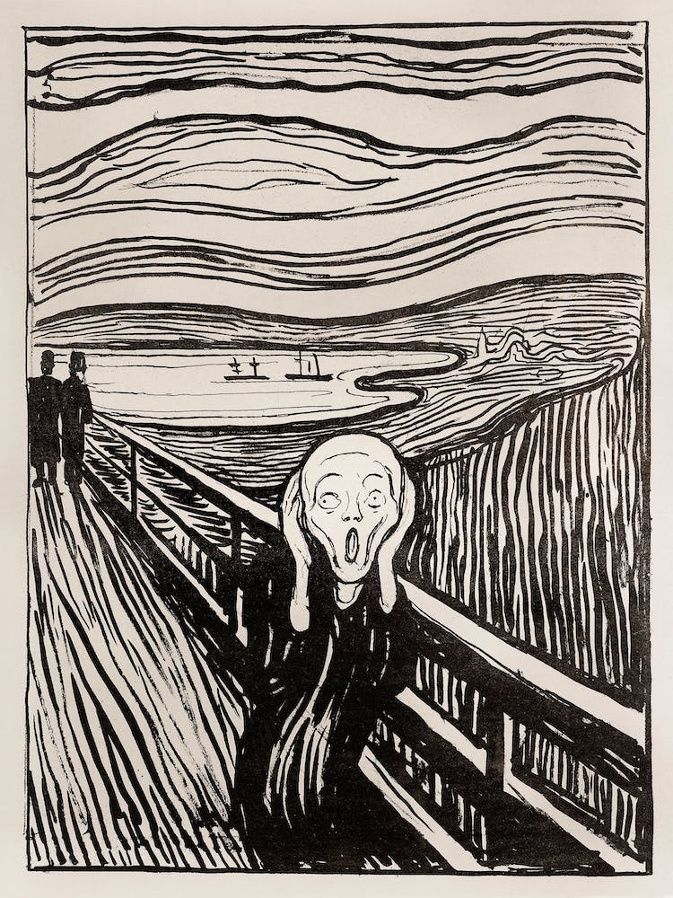 The Scream In Black And White, Edvard Munch