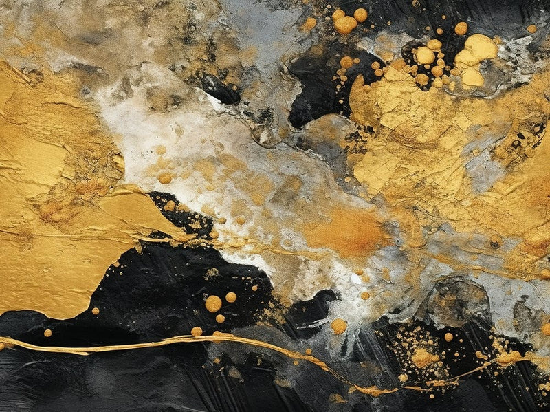 Black Gold Painting With Gold Pa1