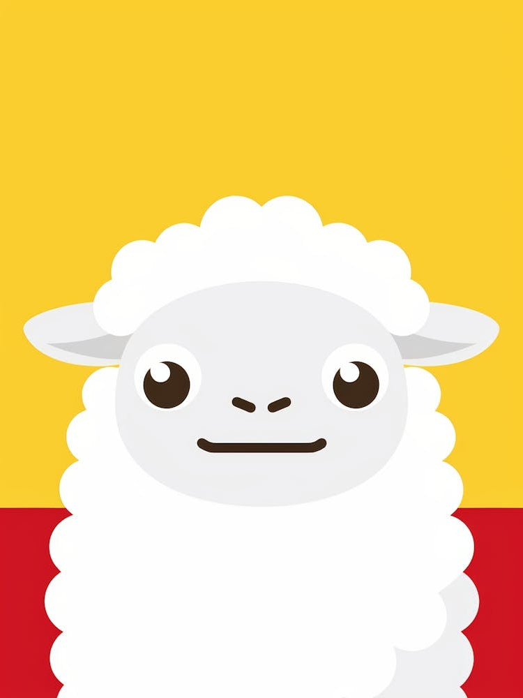 Sheep On A Yellow Background