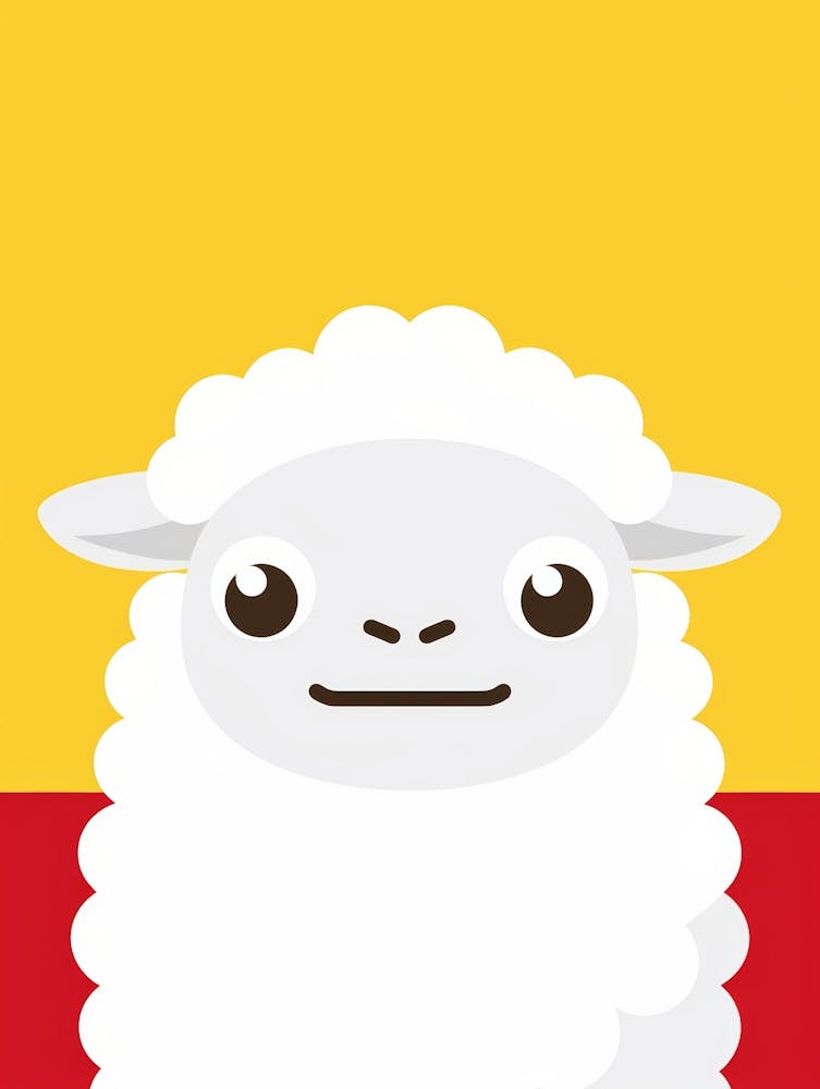 Sheep On A Yellow Background