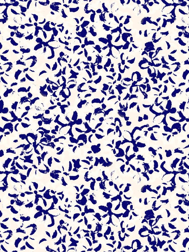 Blau-weißes Blumenmuster