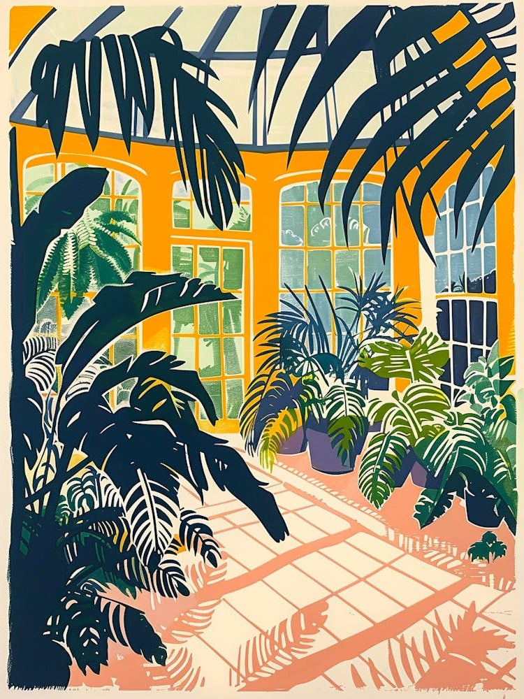 Brooklyn Botanic Garden New York Colourful Silkscreen Illustration 4