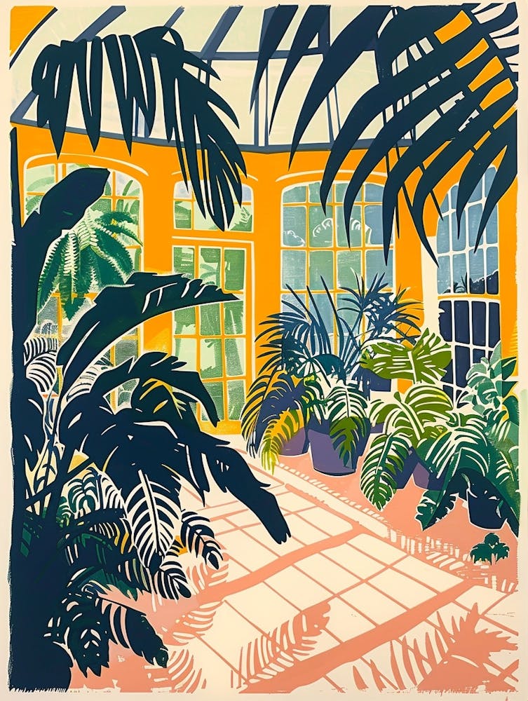 Brooklyn Botanic Garden New York Colourful Silkscreen Illustration 4