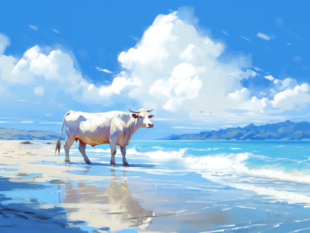 Cow On The Beach 3