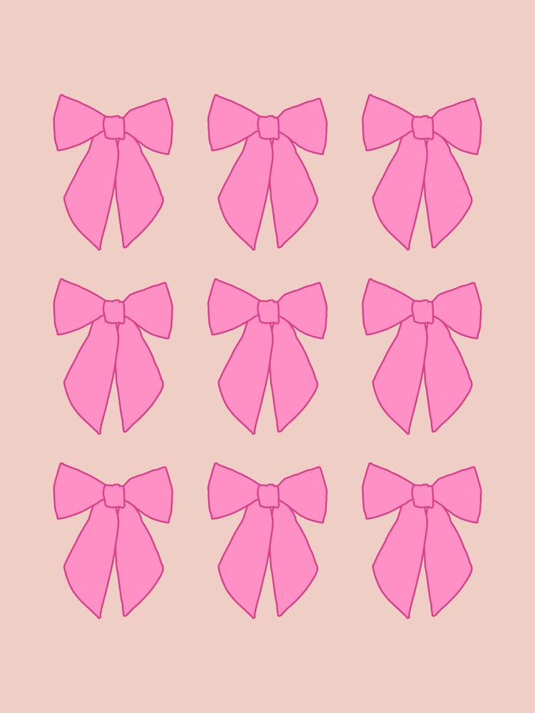 Peach And Pink Bows Coquette