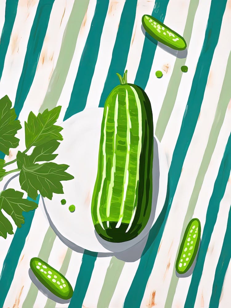 Cucumber Fruit Summer Illustration 2