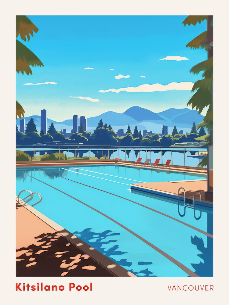 Kitsilano Vancouver Canada 2 Swimming Poster