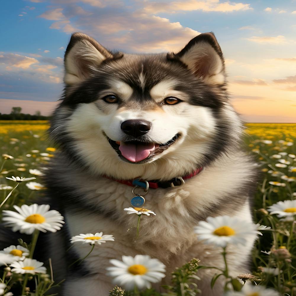 Husky Dog In A Field
