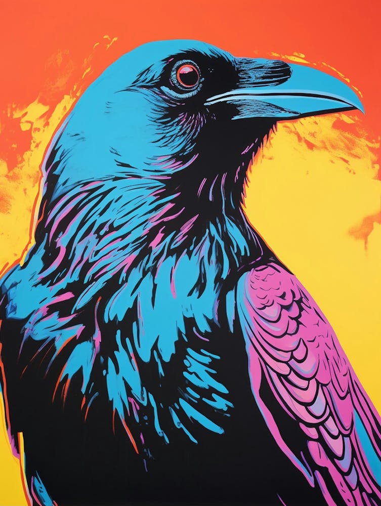 Andy Warhol Style Bird Raven 2