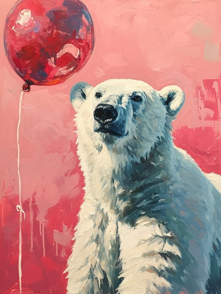 Cute Polar Bear 2 With Balloon