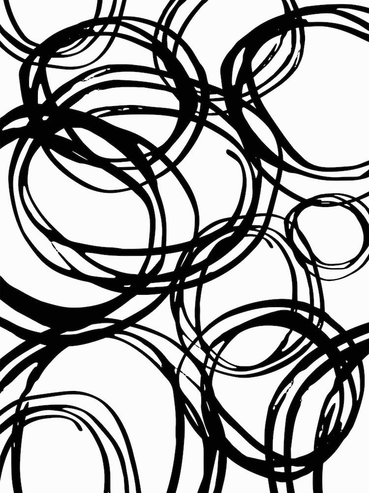 Black And White Circles Minimal Abstract