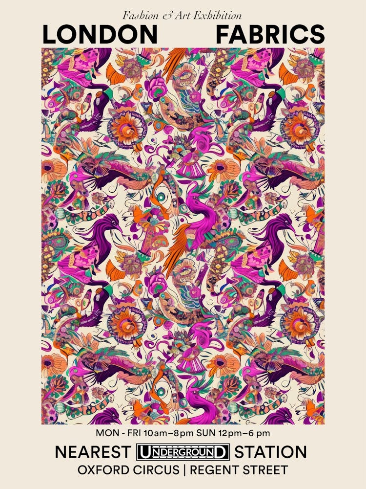 Poster Clover Chic London Fabrics Floral Pattern 5