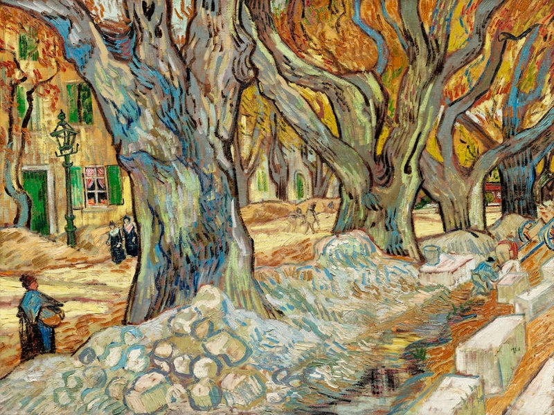 The Large Plane Trees (Road Menders At Saint Rémy) (1889), Vincent Van Gogh