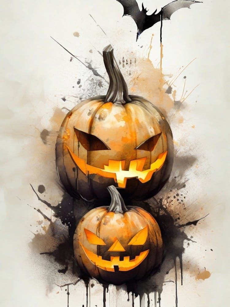 Getaucht in Schatten, erwacht zum Gruseln: Kürbis-Kunstwerk für Halloween