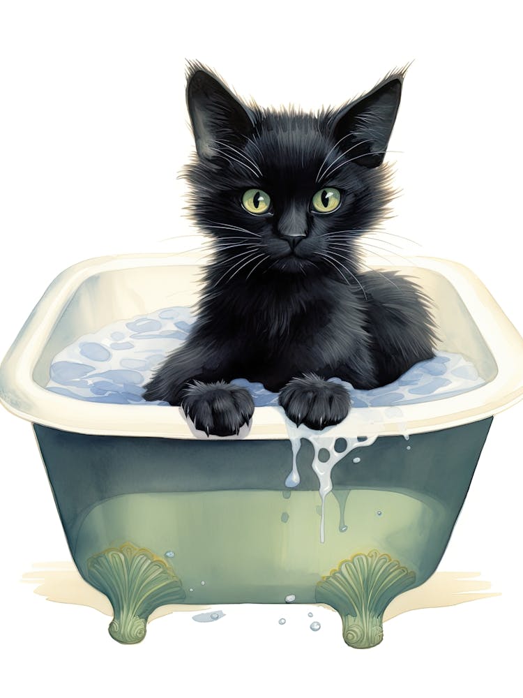 Black Cat In Bathtub Bathroom 5 Bathroom