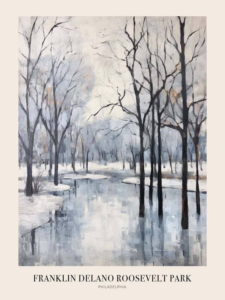 Winter City Park Poster Franklin Delano Roosevelt Park Philadelphia 1