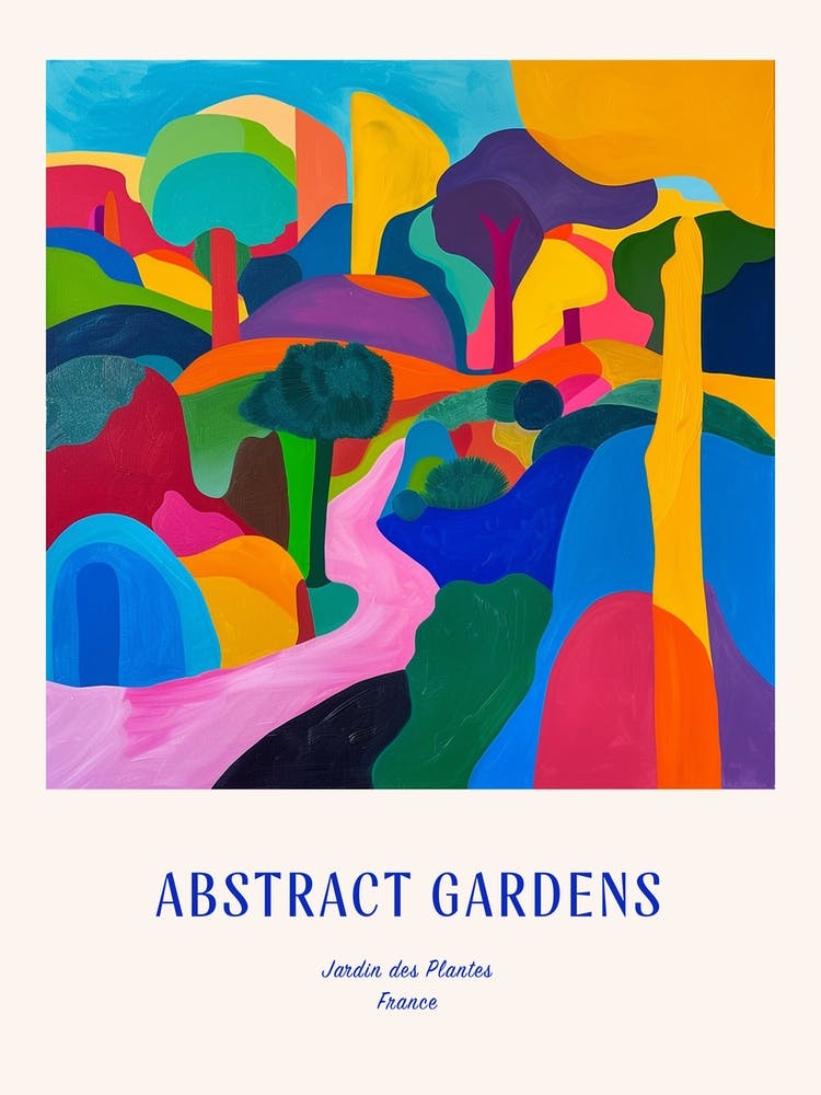 Colourful Gardens Jardin Des Plantes France 2 Blue Poster