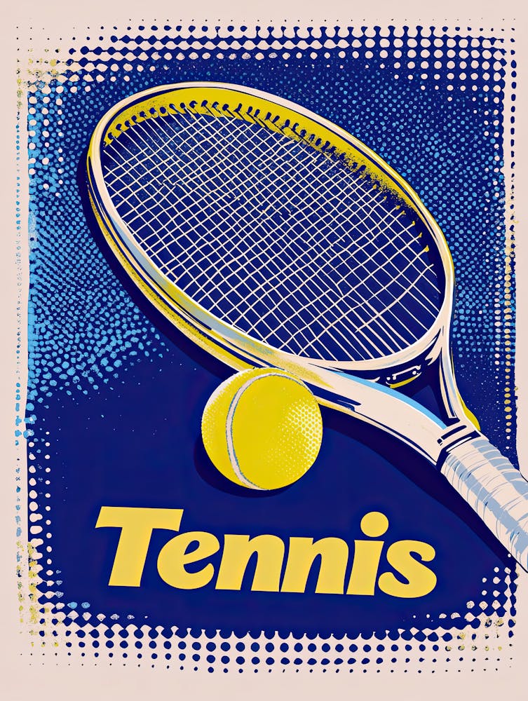 Tennis Racket, Vintage Poster 1