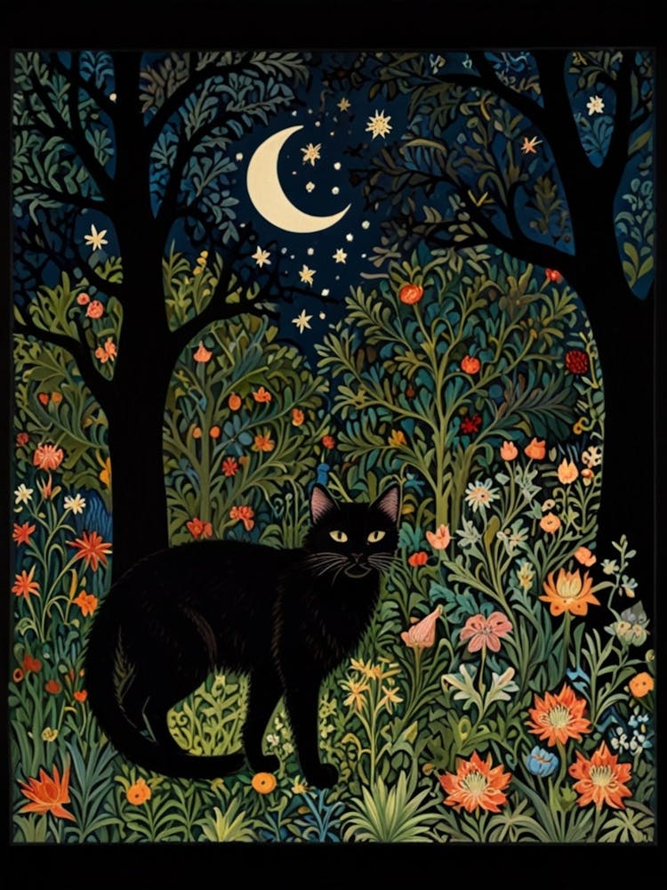 William Morris Black Cat In The Forest 40
