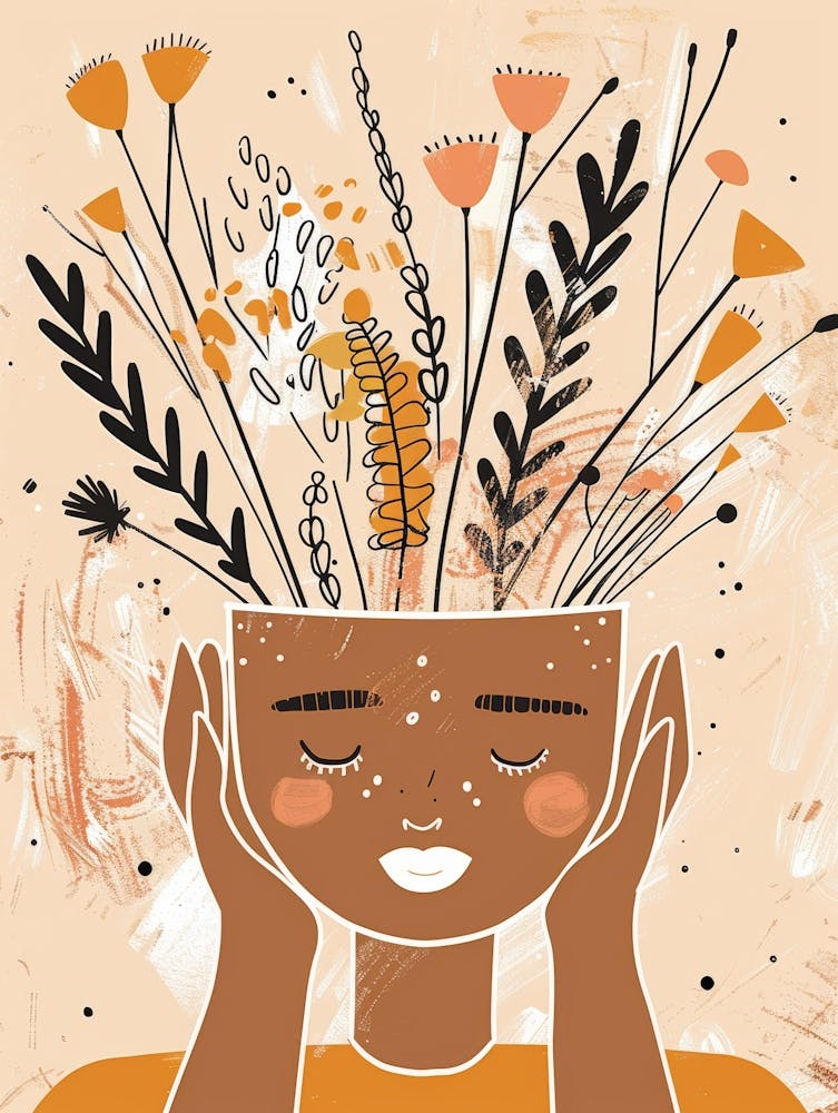 Flower Bouquet In The Head