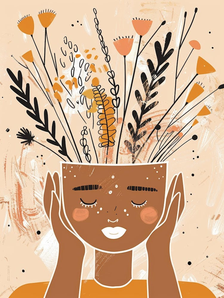 Flower Bouquet In The Head