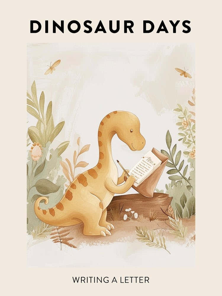 Writing A Letter Dinosaur Poster
