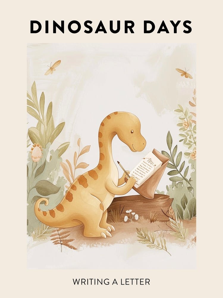 Writing A Letter Dinosaur Poster