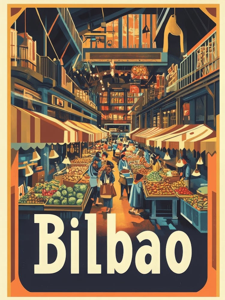 Aihrgdesign A 1970s Inspired Travel Poster For Bilbao 3