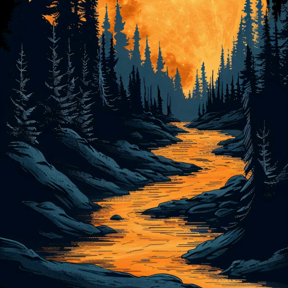 Full Moon In The Forest
