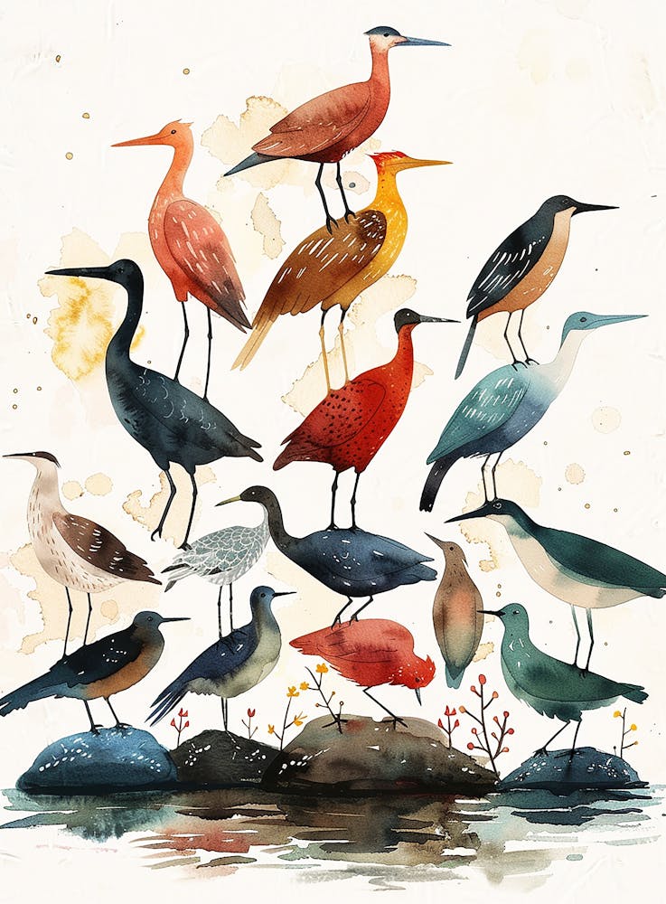 Birds On Rocks