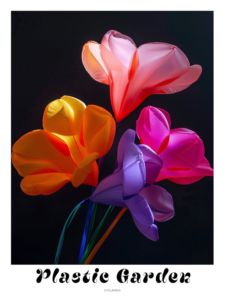 Affiche Fleurs Gonflables Lumineuses Cyclamen 1