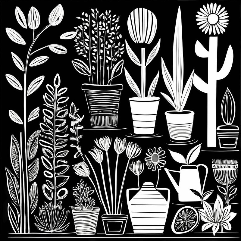 Lion cut inspired Black and white Garden plants & flowers art, Gardening art, Garden 210
