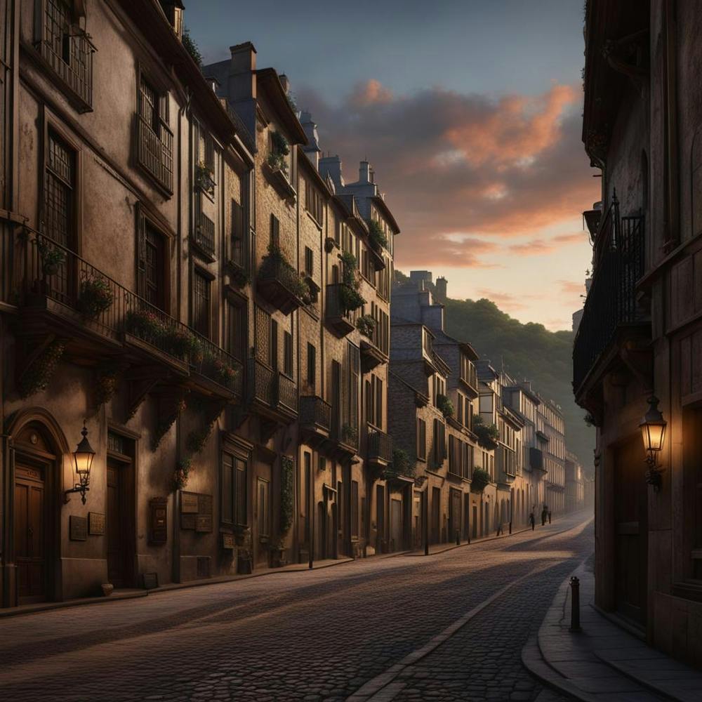 City Street At Dusk