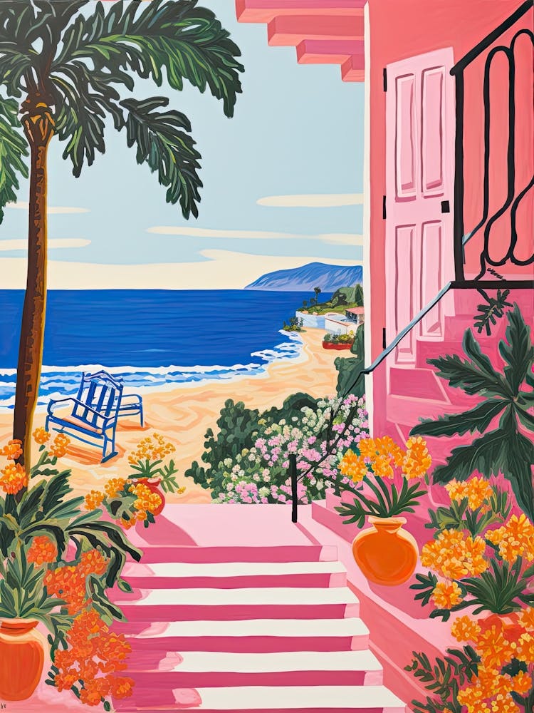 Malibu Beach, California, Matisse And Rousseau Style 1