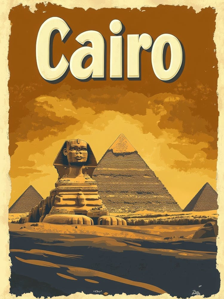 Aihrgdesign A Vintage Travel Poster Of Cairo