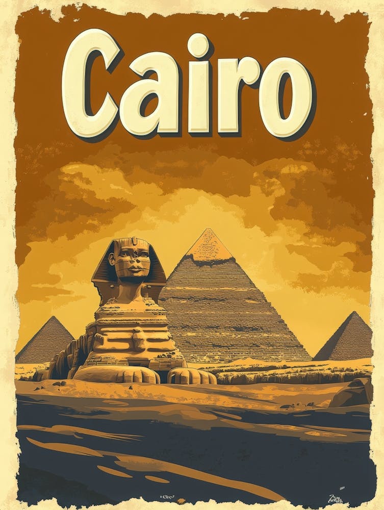 Aihrgdesign A Vintage Travel Poster Of Cairo