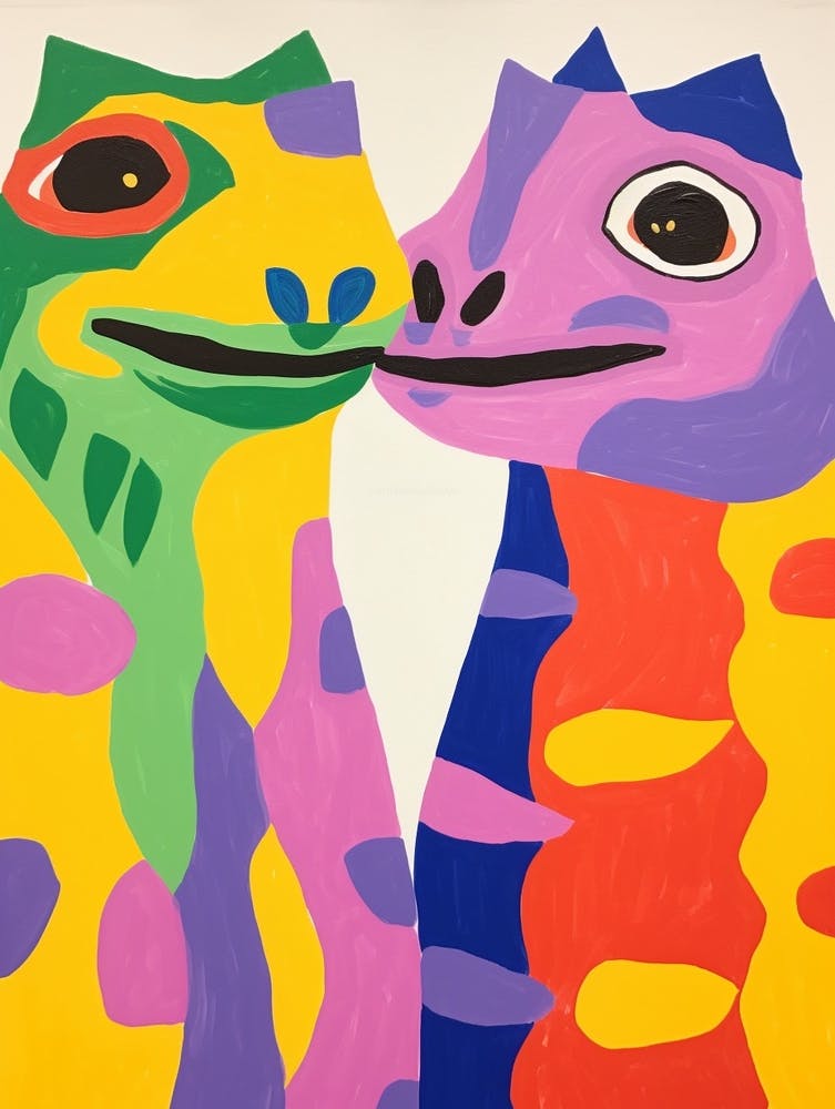 Colourful Kids Animal Art Iguana 1