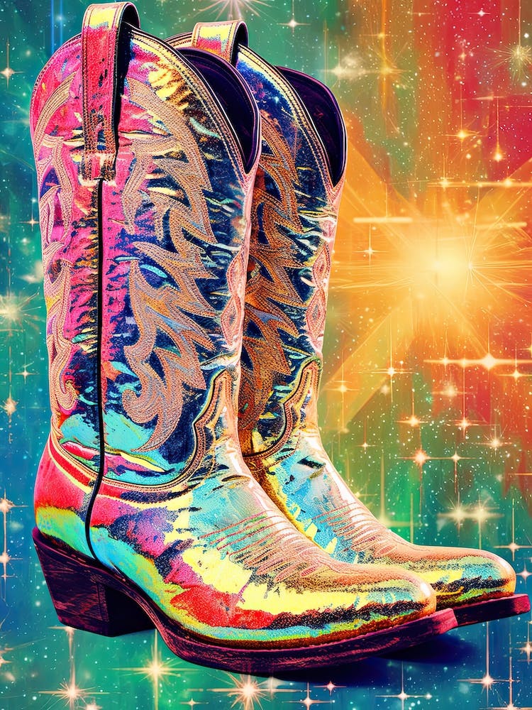 Disco Fever Rainbow Cowboy Boots 3
