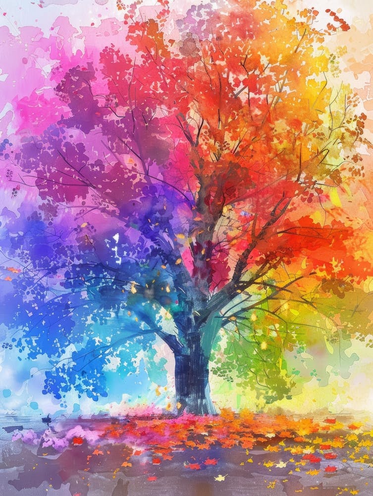 Colorful Tree Canvas Art