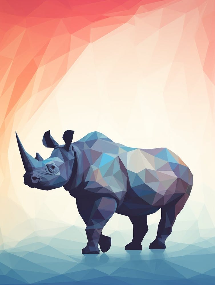 Rhinoceros Minimalist Abstract 2