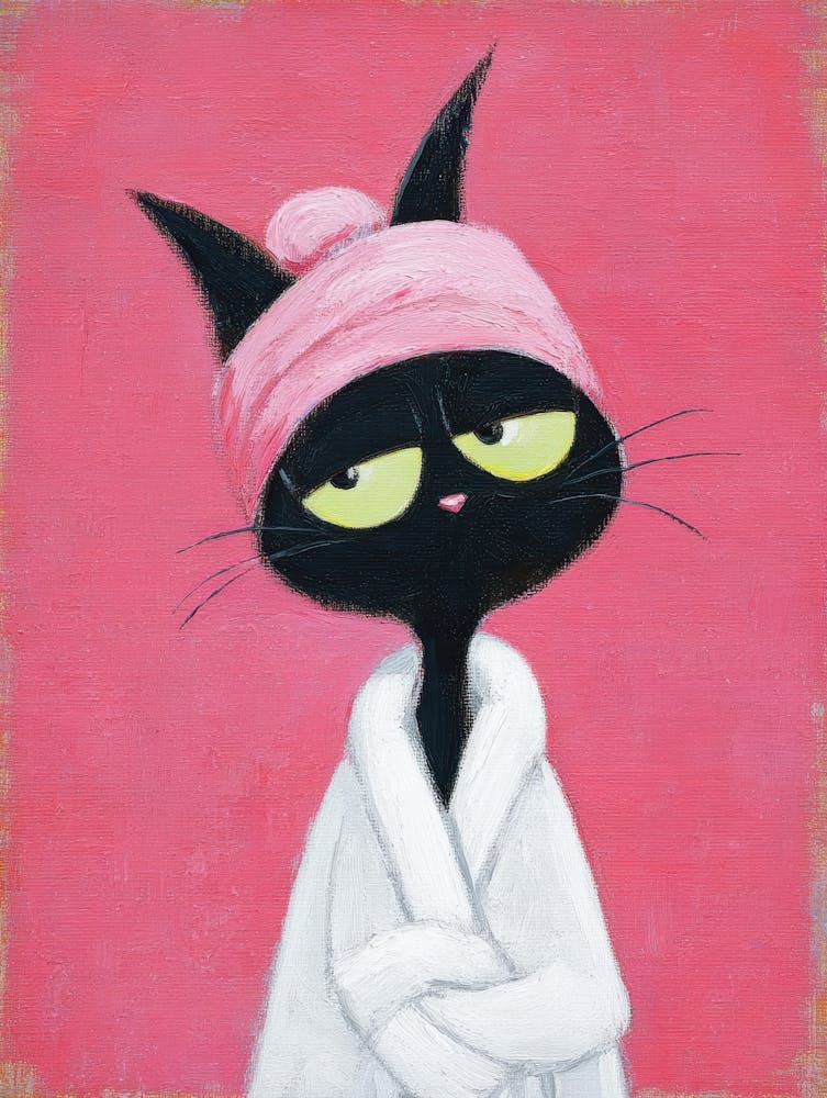Katze im Bademantel 4