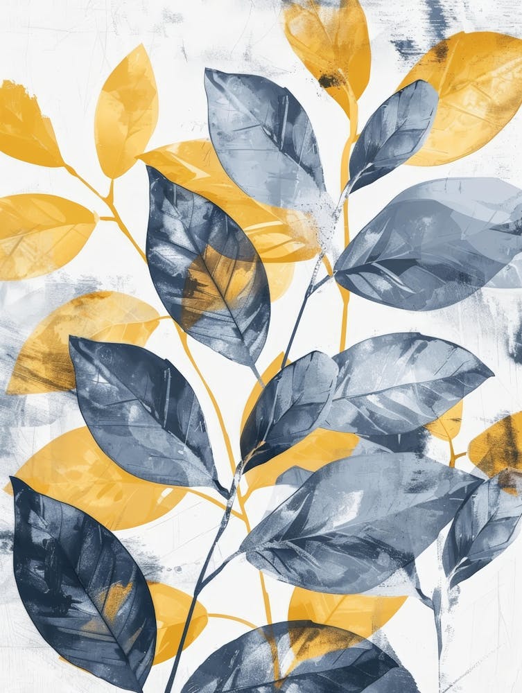 Feuilles Jaunes - Impression sur toile
