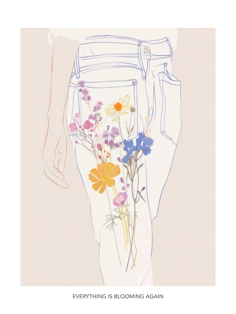 Everything Is Blooming Again Poster Jean Line Art Flowers 7