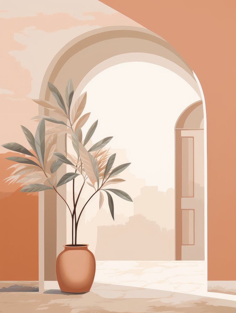 Archway With Potted Plant